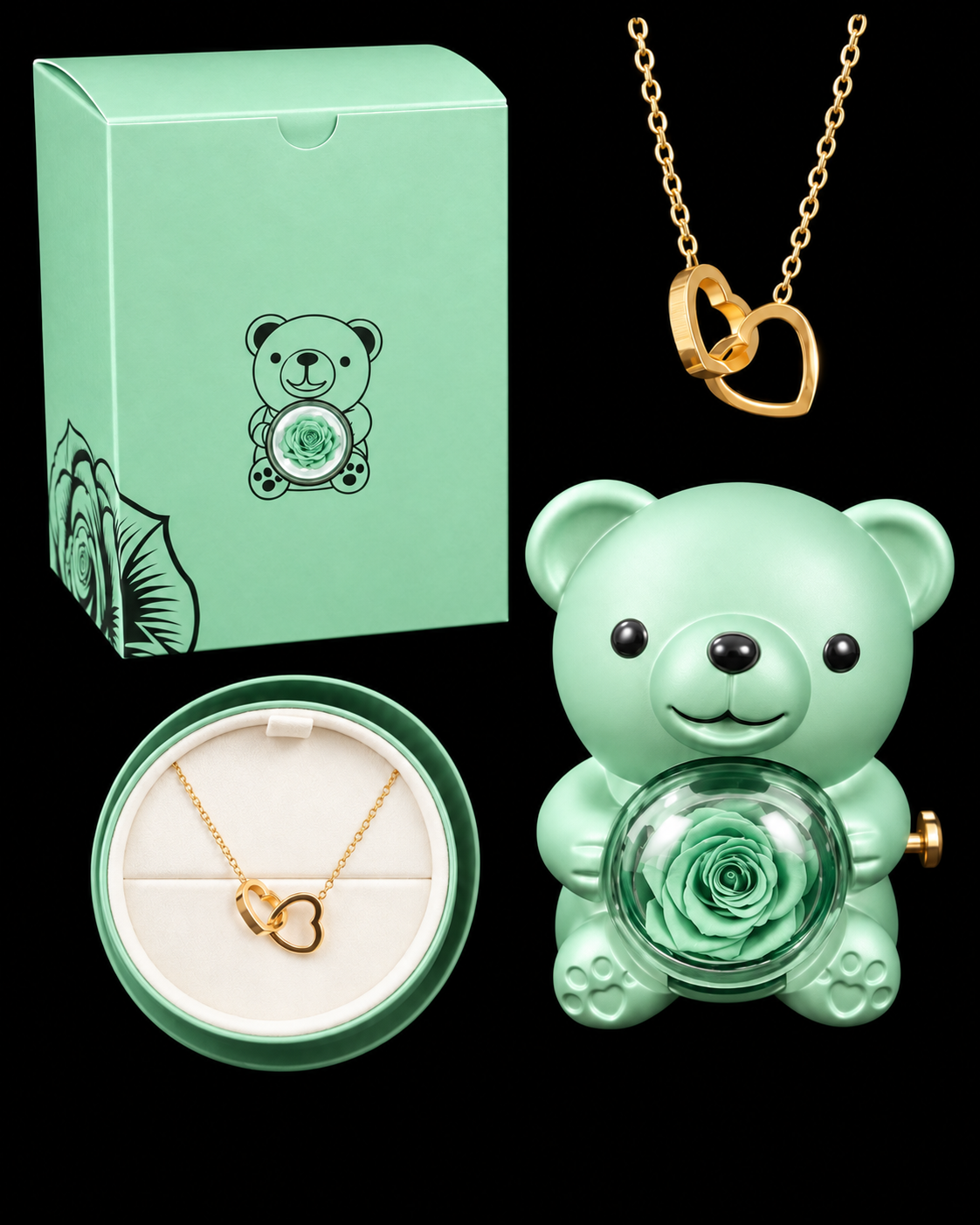 Présentation cadeau de l’ours rose éternelle NOVENTRA